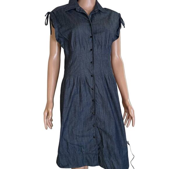 Calvin Klein Shift Dress Womens Collared Cap Sleeve Cotton Spandex Blend SZ SM - Picture 2 of 11